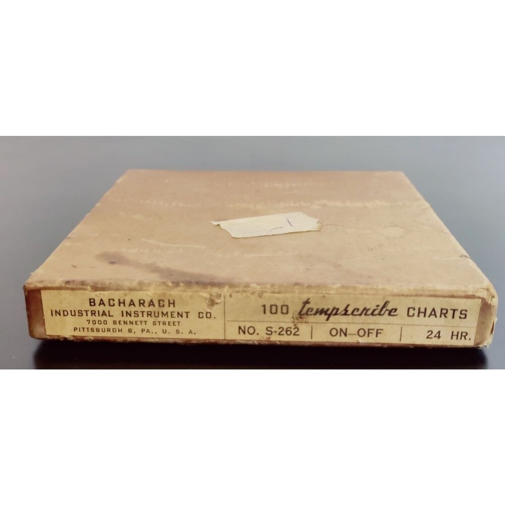 Vintage Bacharach 100 No.S-262/ ON-OFF/ 24hr. Tempscribe Charts Opened Box